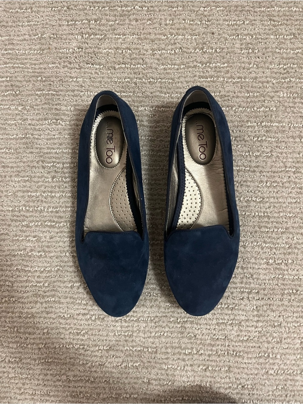 me Too Navy Suede Slip-On loafer Flats size 7